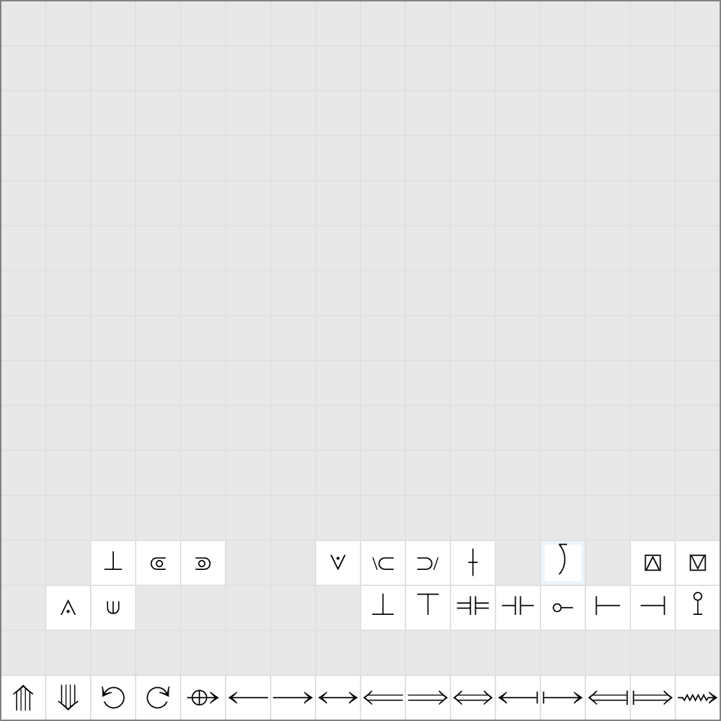 Unicode characters 2700-27FF in the Radical font